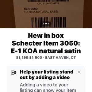 Schecter E-1 KOA Guitar in Natural Satin Finish